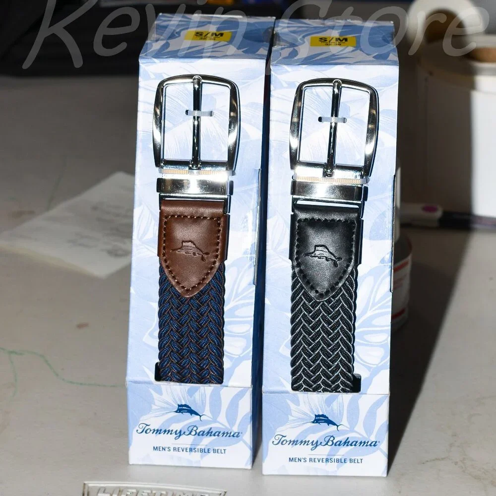 Price is for‎ 2 .Tommy Bahama Men's Stretch Braided Reversible Belts